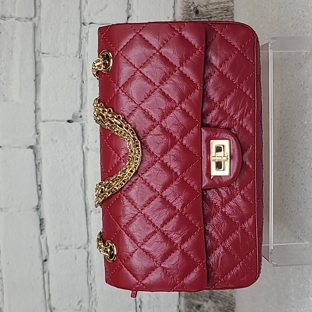 Chanel Classic Quilted Calfskin Medium 2.55 Reissue Red Double Flap Bag NWT/NIB - Picture 3 of 17